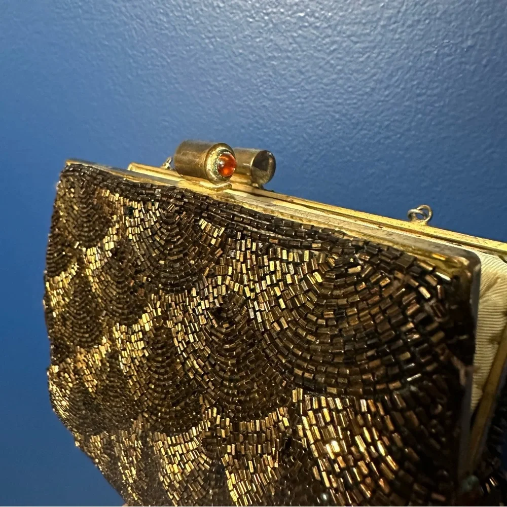 VTG Bags by Josef Collectors Brown HandBeaded Clutch